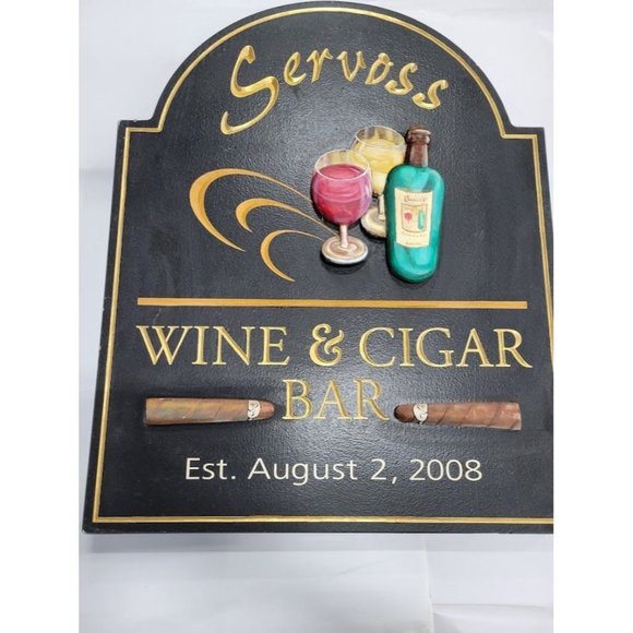 Wine and Cigar Bar Sign - Great for Decor or paint over to customize for you